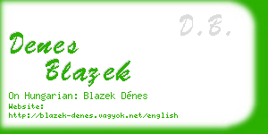 denes blazek business card